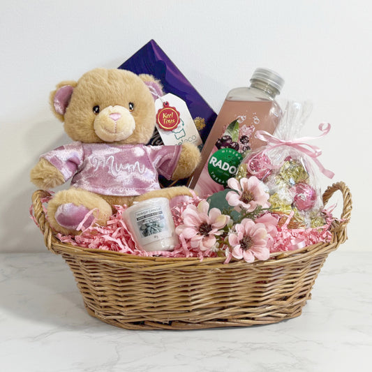 Mother's Day Gift Hamper - Brown Bear in Pink Shirt - Small