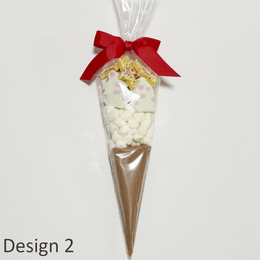 Christmas Hot Chocolate Cones with Chocolates and Marshmallows