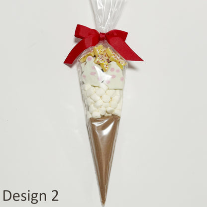 Christmas Hot Chocolate Cones with Chocolates and Marshmallows