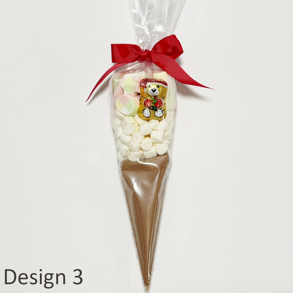 Christmas Hot Chocolate Cones with Chocolates and Marshmallows