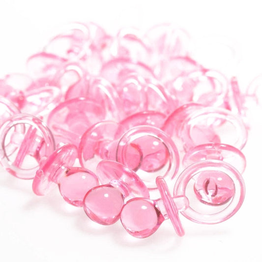 Plastic Pink Pacifiers Baby Shower Favours
