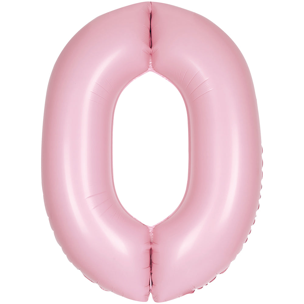 34" Giant Matte Baby Pink Foil Number 0 Balloon