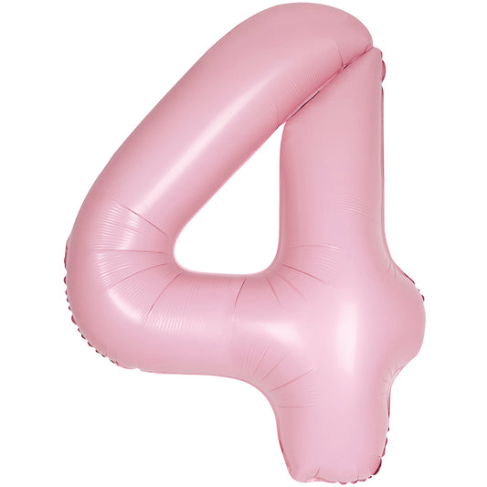 34" Giant Matte Baby Pink Foil Number 4 Balloon