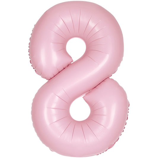 34" Giant Matte Baby Pink Foil Number 8 Balloon