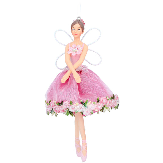 Dark Pink Hydrangea Resin Fairy Figurine