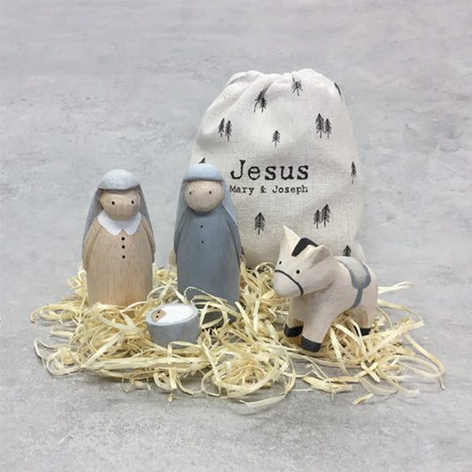 Wooden Bag Set - Jesus, Mary & Joseph