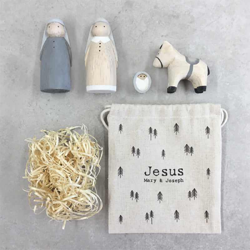 Wooden Bag Set - Jesus, Mary & Joseph