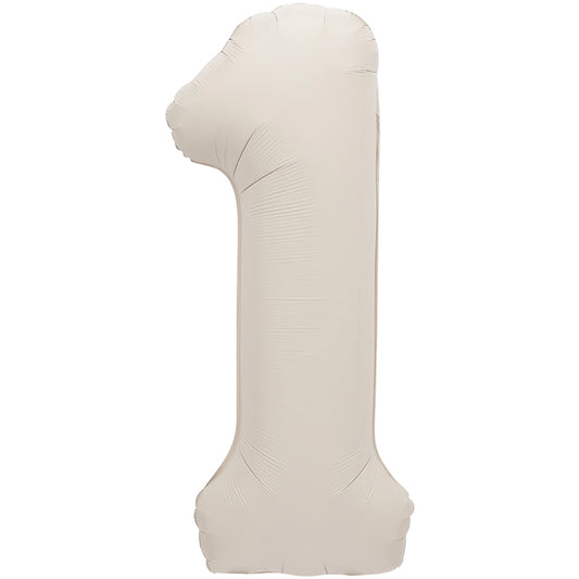 34" Giant Matte Nude Foil Number 1 Balloon
