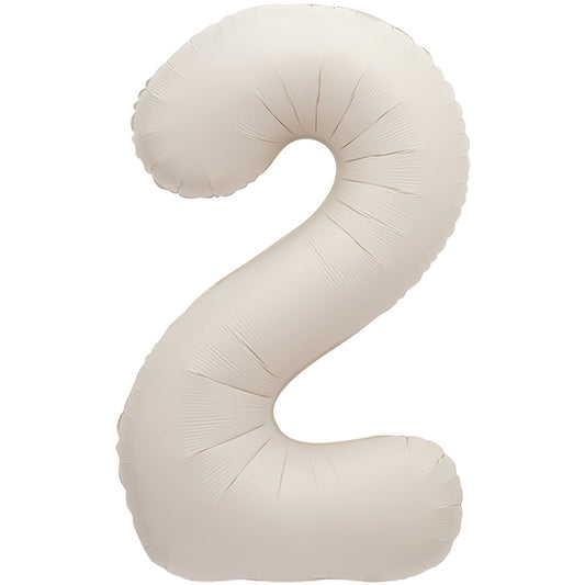 34" Giant Matte Nude Foil Number 2 Balloon