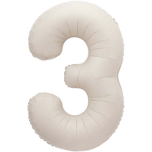 34" Giant Matte Nude Foil Number 3 Balloon