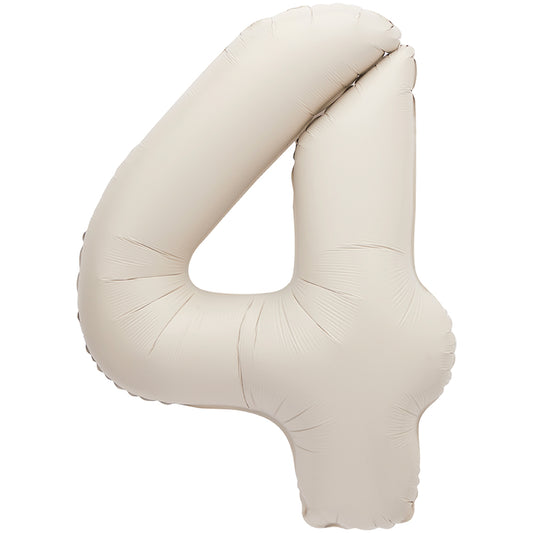 34" Giant Matte Nude Foil Number 4 Balloon