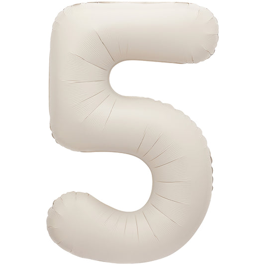 34" Giant Matte Nude Foil Number 5 Balloon