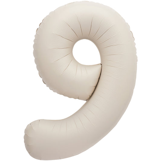 34" Giant Matte Nude Foil Number 9 Balloon