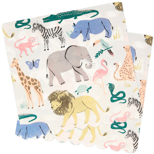 Safari Animals Paper Napkins 33cm
