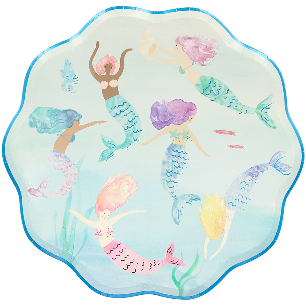 Mermaids Swimming Party Plates