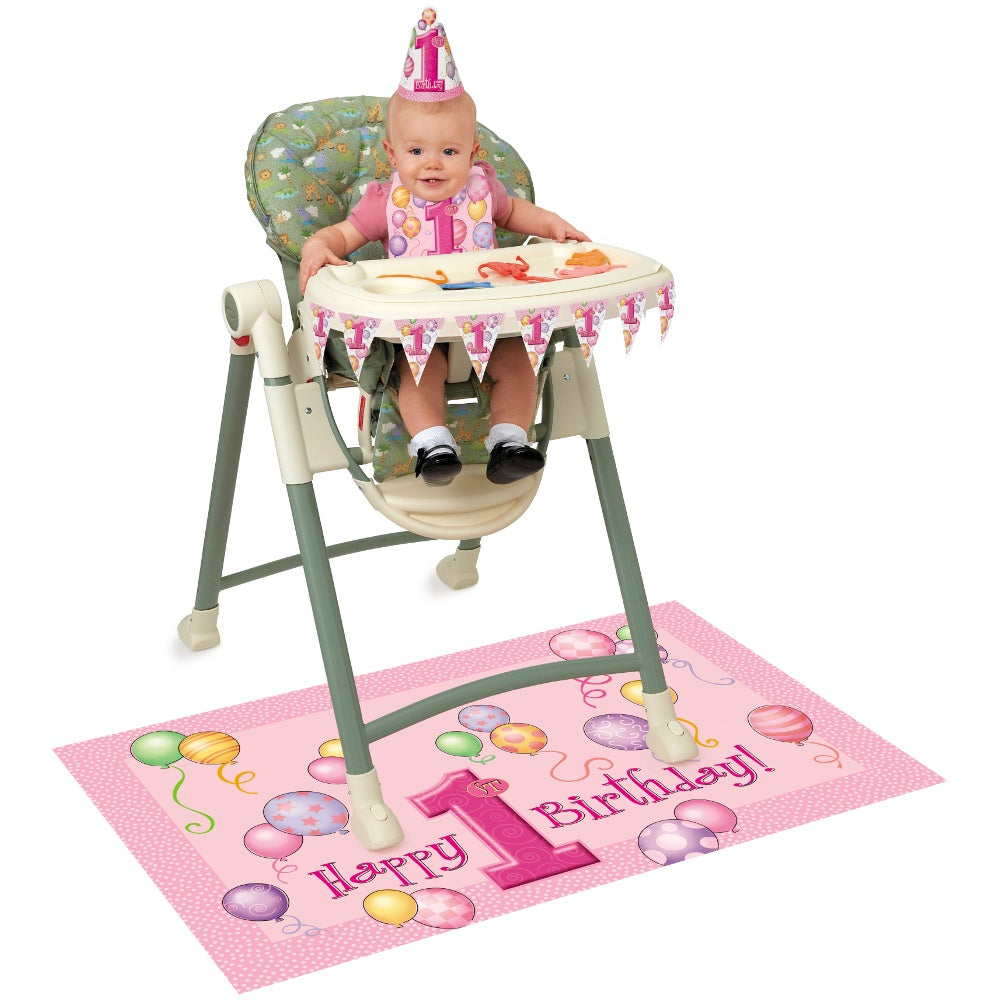 Pink Balloons 1st Birthday High Chair Decorating Kit