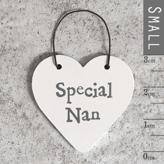 Wooden Mini Hanging Heart - Special nan