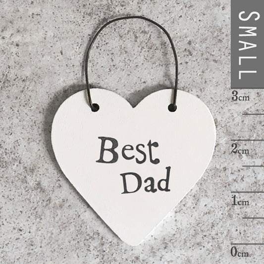 Wooden Mini Hanging Heart - Best dad