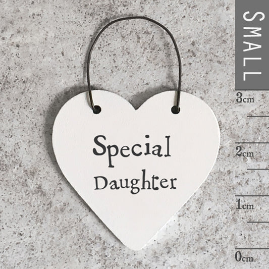 Wooden Mini Hanging Heart - Special daughter