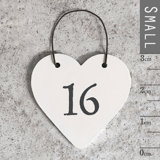 Wooden Mini Hanging Heart - 16