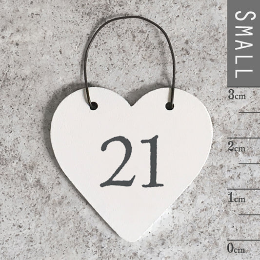 Wooden Mini Hanging Heart - 21