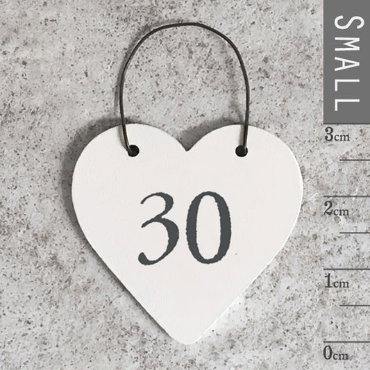 Wooden Mini Hanging Heart - 30