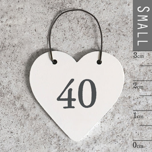 Wooden Mini Hanging Heart - 40