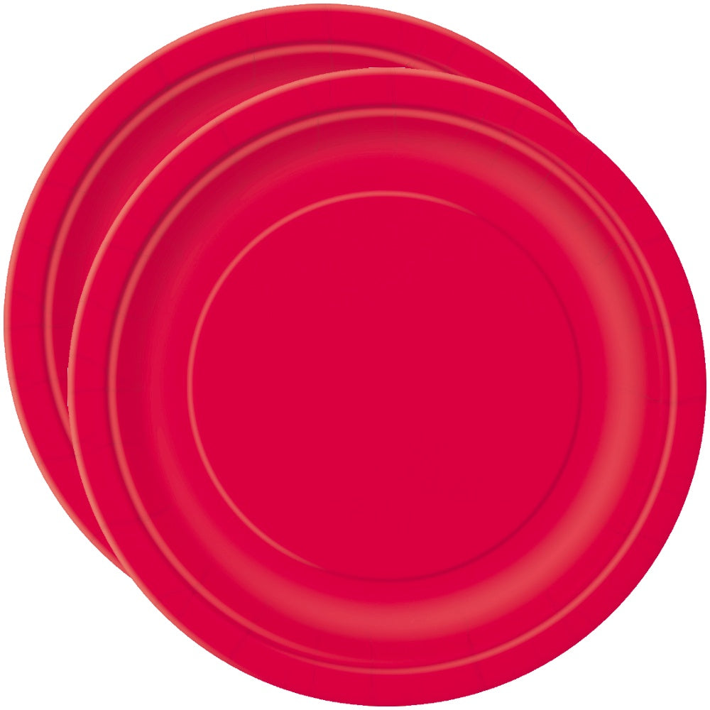 7" Ruby Red Party Plates - Unique Party - Party Touches