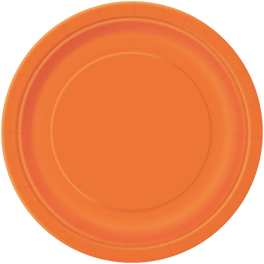 9" Pumpkin Orange Party Plates