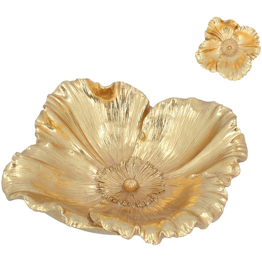 Large Gold Resin Flower Bowl