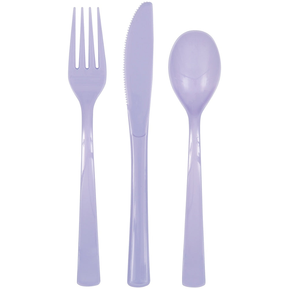 18pc Lavender Plastic Cutlery Set - Unique Party - Party Touches