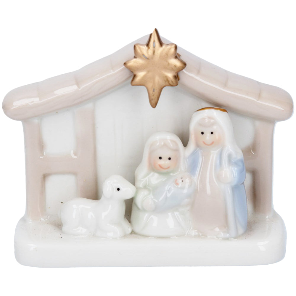 Pastel Ceramic Mini Nativity Ornament