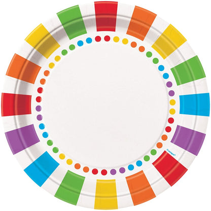 Multicoloured Party Tableware Bundle - 8 Guests - Unique Party - Party Touches
