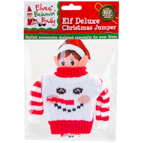 Deluxe Elf Knitted Sweater - Snowman