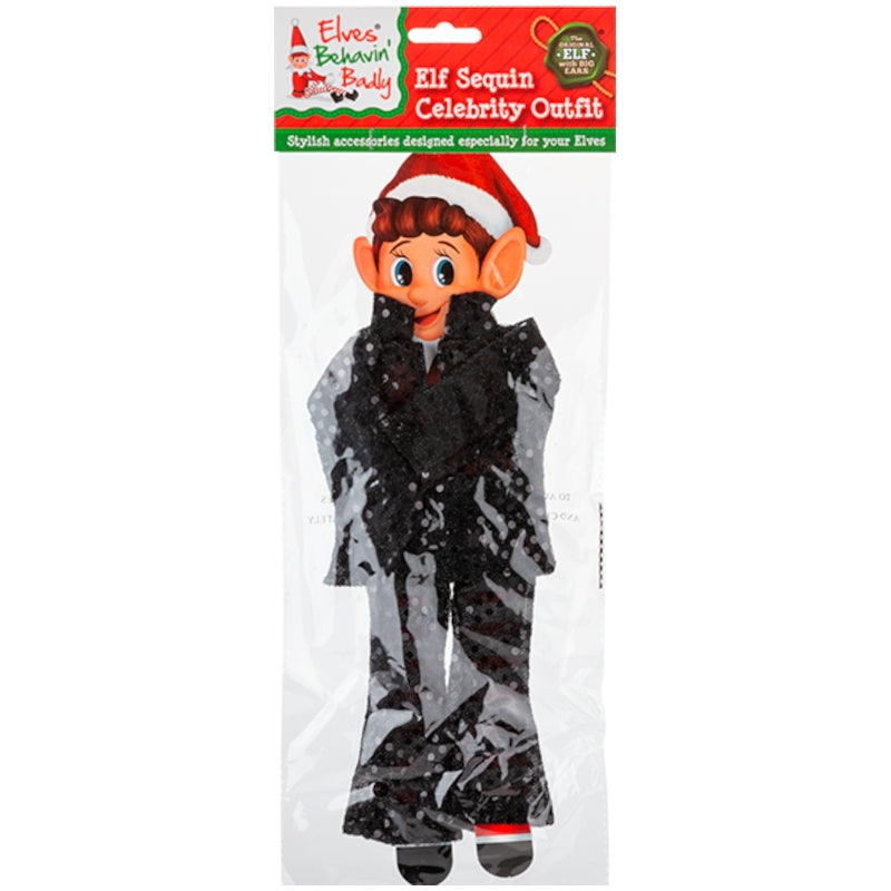 Elf Sequin Celebrity Dress-up Outfit - Black