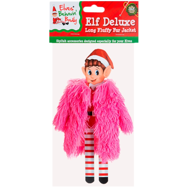Elves Behavin Badly Long Fluffy Fur Jacket - Pink