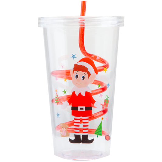 Elves Behavin Badly Drinks Cup With Straw - Elf Full Body