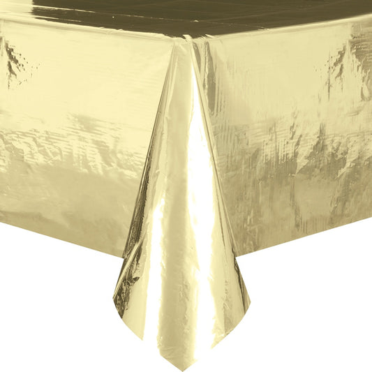 Foil Gold Plastic Tablecloth