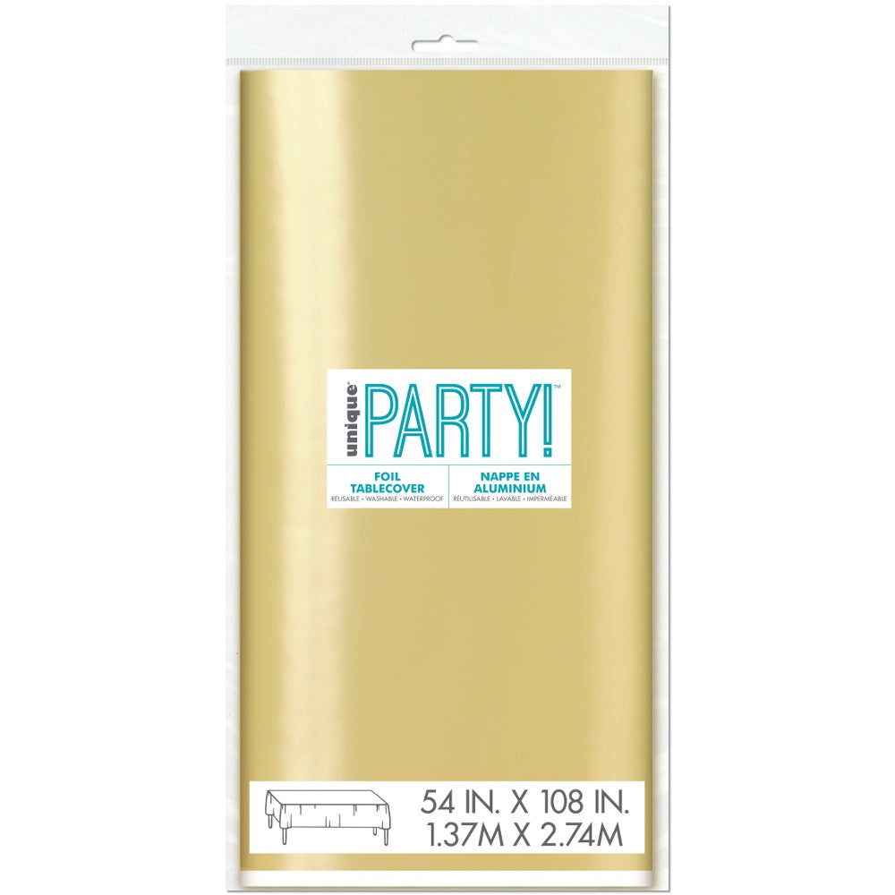 Foil Gold Plastic Tablecloth