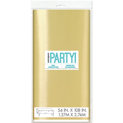 Foil Gold Plastic Tablecloth
