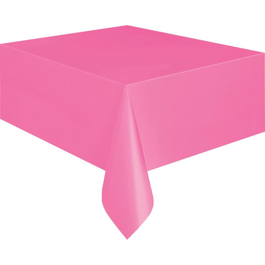 Hot Pink Plastic Table Cover - Unique Party - Party Touches