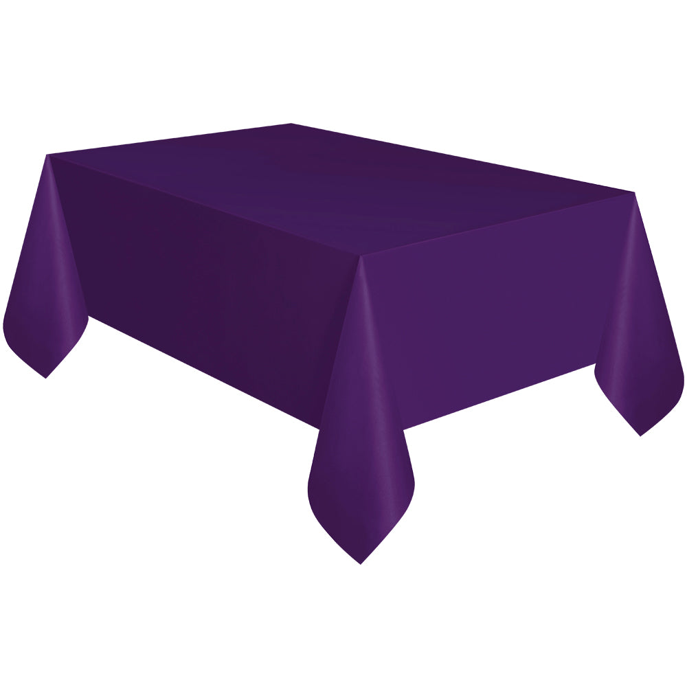 Deep Purple Plastic Tablecloth