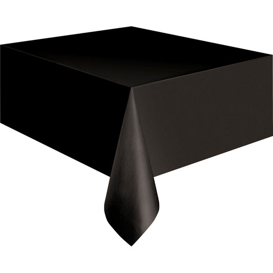 Black Plastic Table Cover - Unique Party - Party Touches