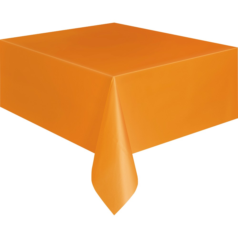 Pumpkin Orange Plastic Table Cover - Unique Party - Party Touches