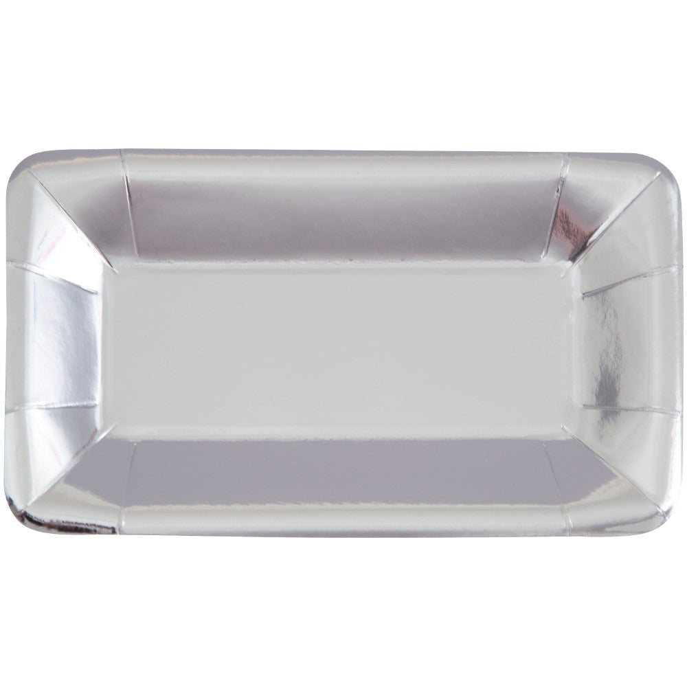 Silver Rectangle Paper Plates