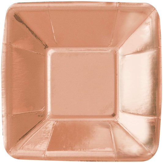 Rose Gold Small Square Paper Plates