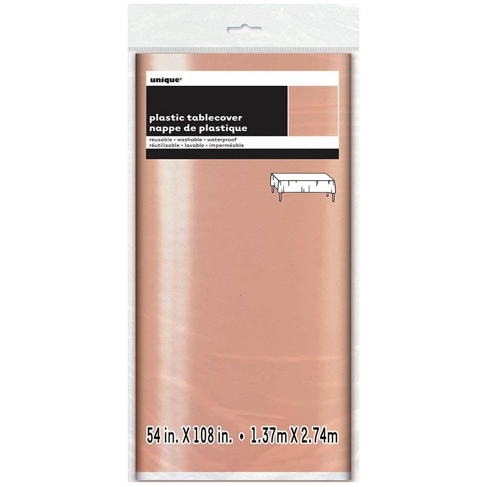 Rose Gold Plastic Table Cover - Unique Party - Party Touches