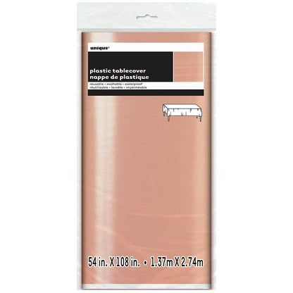 Rose Gold Plastic Table Cover - Unique Party - Party Touches