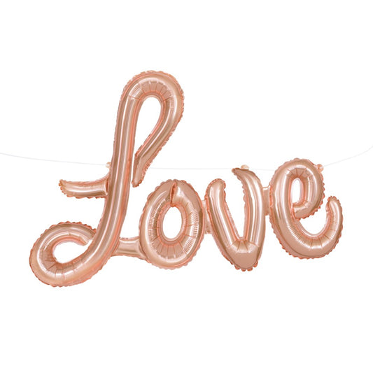 Rose Gold Foil Love Letter Balloon - Unique Party - Party Touches