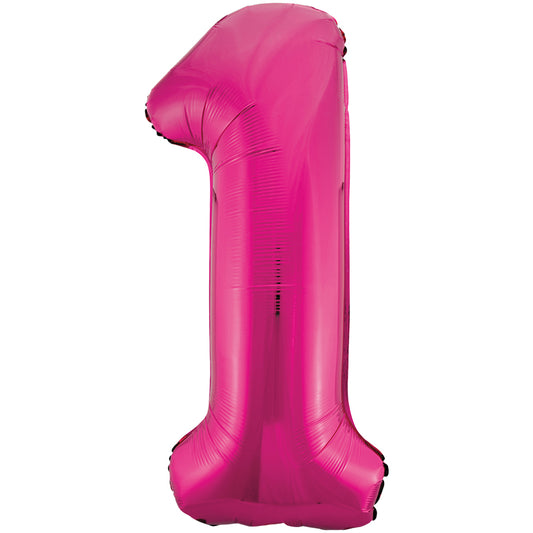 34" Giant Pink Foil Number 1 Balloon
